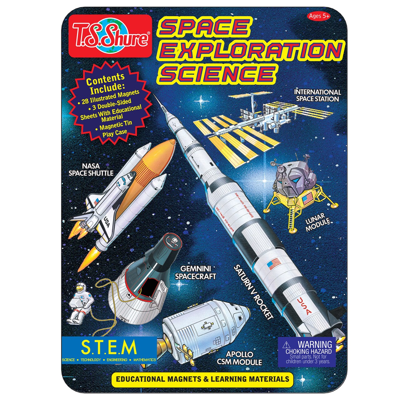 T.S. Shure - Space Exploration Educational Magnets Science Tin